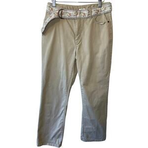 St. John’s Bay Stretch Y2K Style Boho Cottage Core Grandma Core Khaki Capris 8